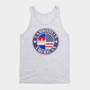 Proud Cambodian-American Badge - Cambodia Flag Tank Top